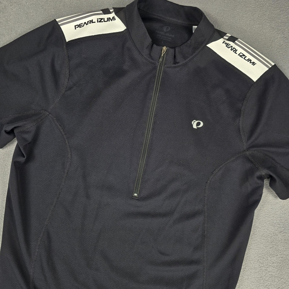 Pearl Izumi Cycling Jersey Mens Large 1/2 Zip Short Sleeve Cycling Shirt Black